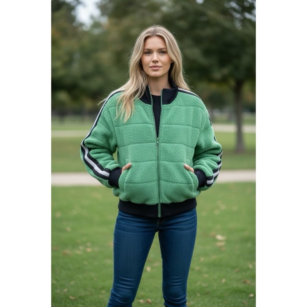 Free People Movement Women’s Fleecy Sherpa Scrunchy Pippa Jacket, NWT, Small